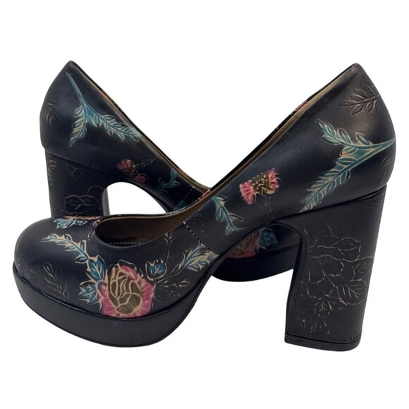 L'Artiste by Spring Step Women's Handpainted Block Heels Julianna Size 41 US 9.5 - Picture 6 of 11